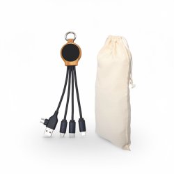 Câble porte clés recyclé 5-en-1 avec LED - BLUETECH