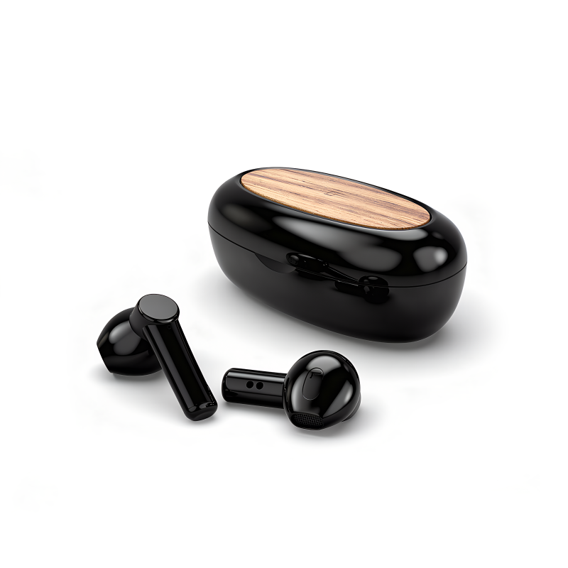 Ecouteurs Bluetooth ABS recyclé et bambou FSC - BLUETECH