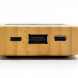 Batterie de secours solaire bambou FSC 5 000mAh - BLUETECH