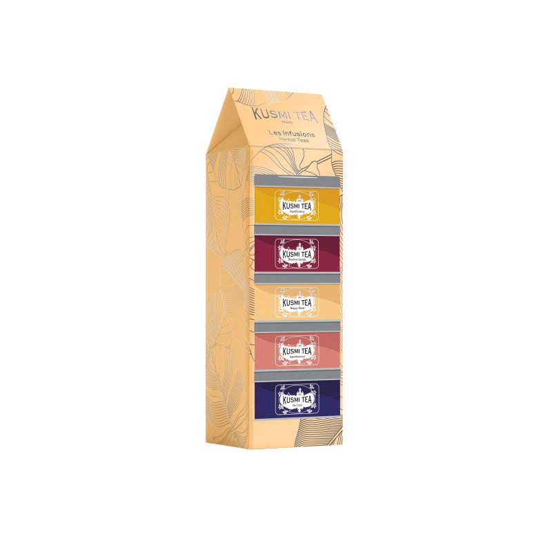 Les Infusions bio - Assortiment de 5 boîtes métal - 100 gr - KUSMI TEA