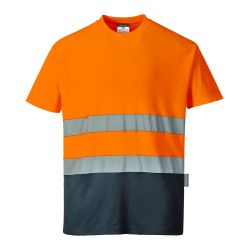 T-shirt coton bicolore